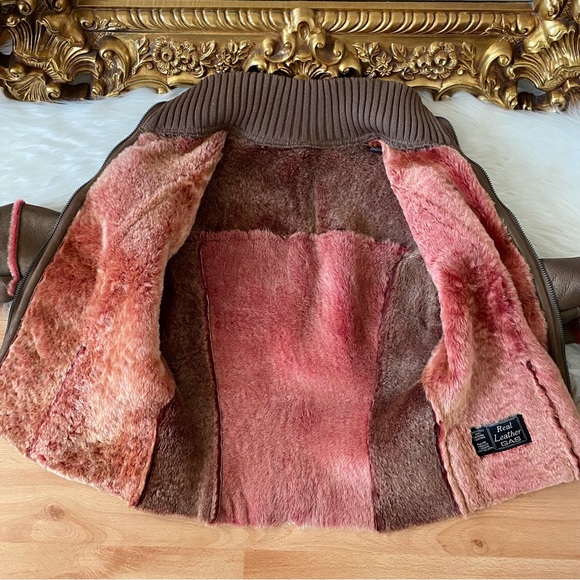 GAS Leather Faux Fur Trim Jacket - Picture 12 of 12